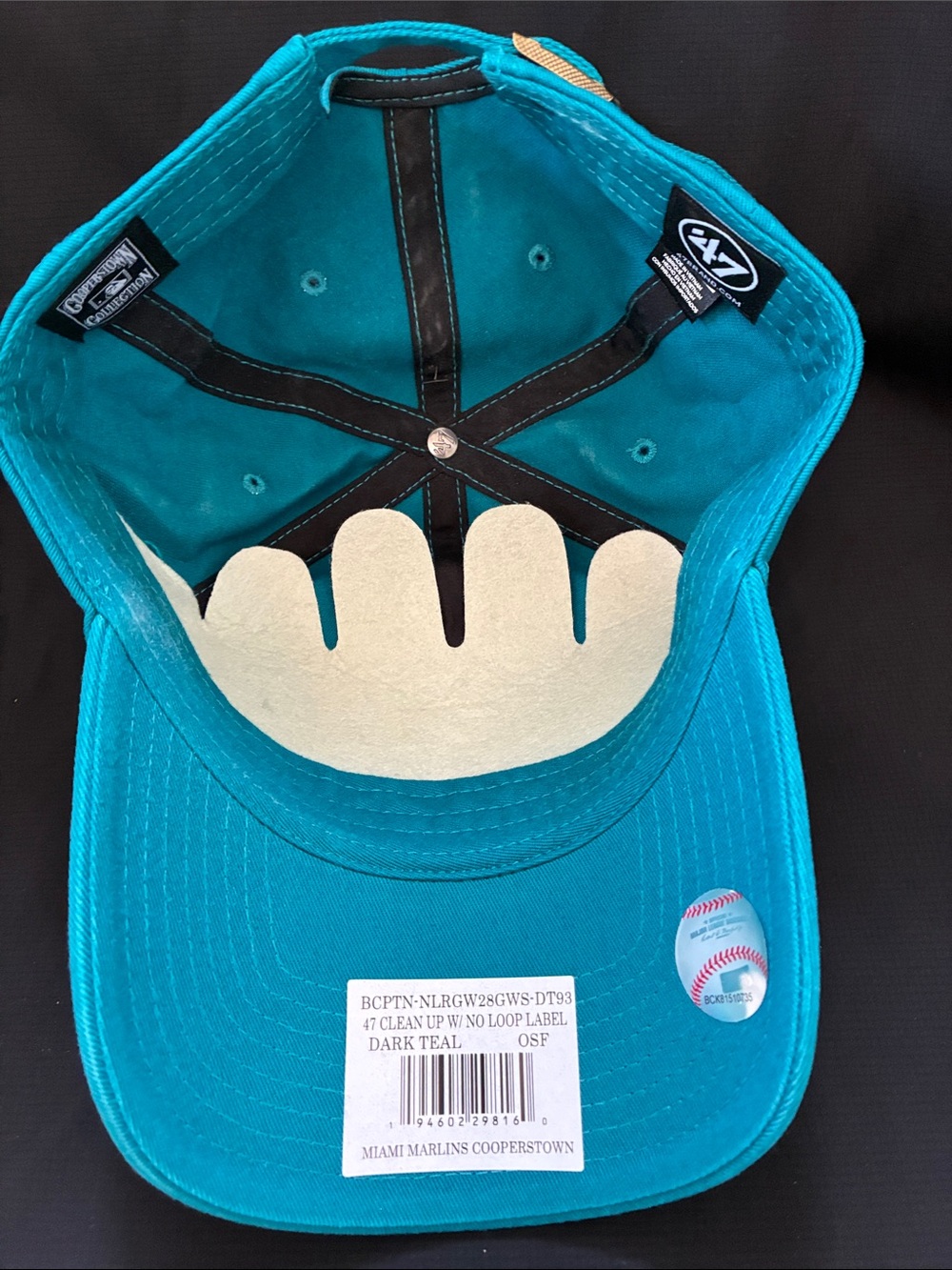 47 Miami Marlins Teal Logo Adjustable Cap - Picture 6 of 10